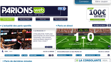 Bookmaker ParionsWeb